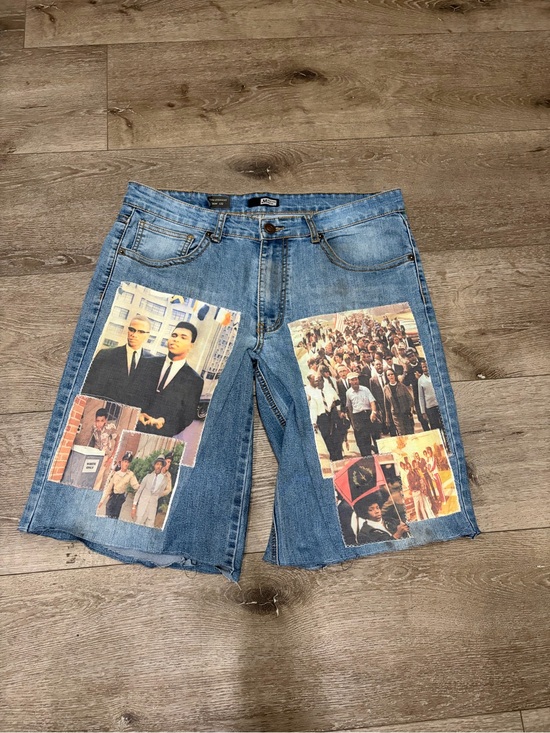 Other - Custom Blue Denim Patchwork Men’s Shorts